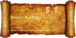 Bencz Vulfia névjegykártya